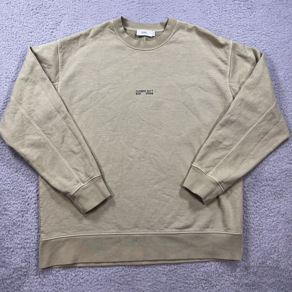 CLOSED Men SZ XL Green Fleece Crewneck Long Sleeve SweatShirt Top Germany